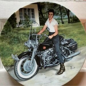 Decorative Plate Elvis Presley on his Harley